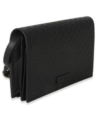 Black Microguccissima Crossbody Wallet