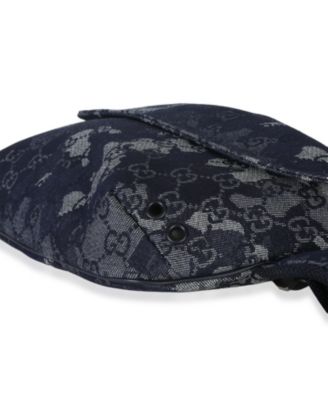 Navy GG Floral Canvas Belt Bag