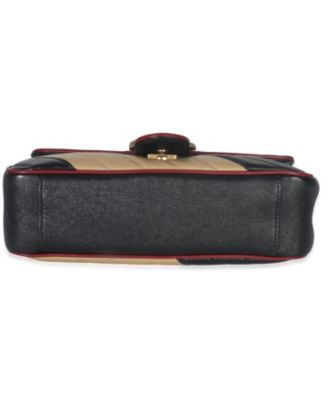 Black Beige Matelasse Calfskin Torchon Small Marmont Shoulder Bag