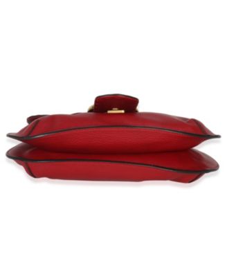 Red Cellarius Calfskin Feline GG Marmont Flap Shoulder Bag