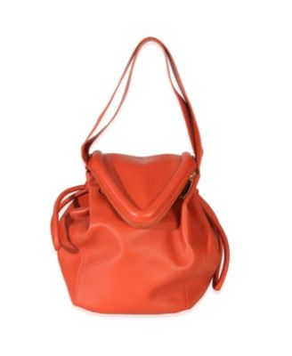 Orange Calfskin Beak Tote