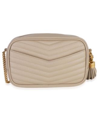 Beige Grain De Poudre Matelasse Mini Lou Camera Bag