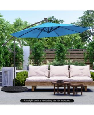 10 ft Solar Powered Cantilever Patio Umbrella with 32 LED Lights and Tilt System