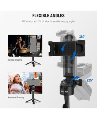 Lightweight Bluetooth Selfie Stick Tripod with 360° Phone Holder & Cold Shoe