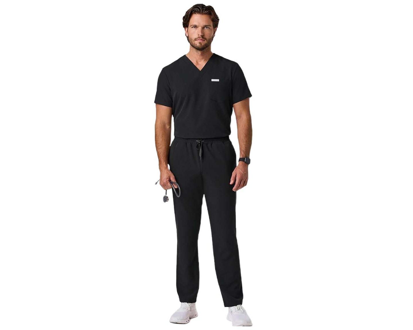 Мужские комплекты Jaanuu UltraLAST Essential Performance 5-Pocket Scrub Set, цвет: Чёрный — фото 1