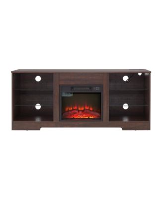 LED Fireplace TV Stand 58 Inch, Media Entertainment Center Compatible with 32-62" TVs, Living Room Console with USB Charging Outlet