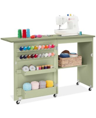 Sewing Machine Table and Desk w/ Craft Storage and Trays