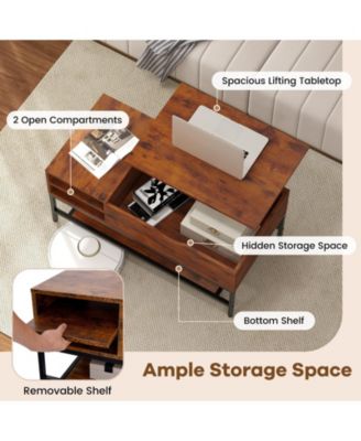 Lift Top Coffee Table with Hidden Storage