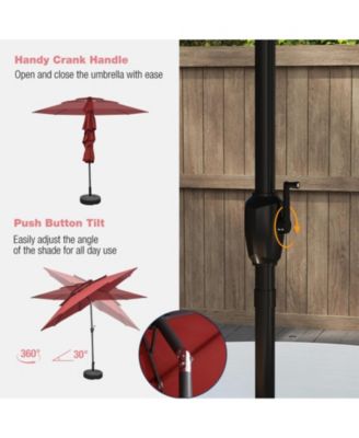 10 ft Three-Tier Vented Patio Umbrella with Push-Button Tilt and Crank Handle