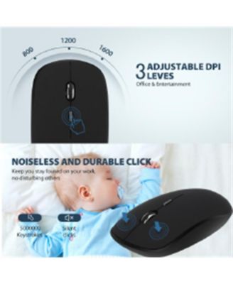 Wireless Keyboard and Mouse Combo - Scissor Ultra-Thin Silent Ergonomic Keyboard with Numeric Keys - 2.4G Receiver