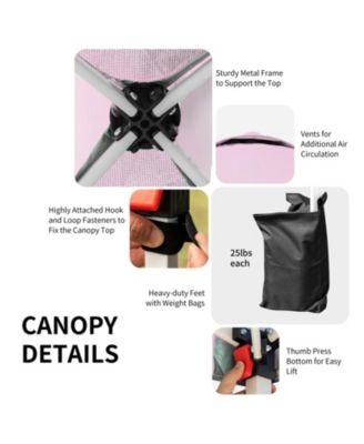 6.6 x 6.6 ft Outdoor Pop Up Canopy Tent with Roller Bag and Four Weight Bags