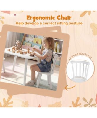 Kids Wooden Table and Chairs Set Three Piece Toddler Furniture