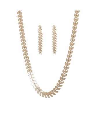 Elara Chevron Necklace and Earring Set Trendy Statement