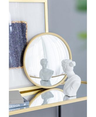 D15" Gold Round Mirror, Circle Mirror with Iron Frame for Living Room Bedroom Vanity Entryway Hallway