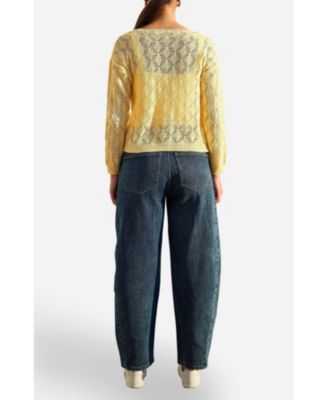 Women's Embroidered Pointelle Cardigan