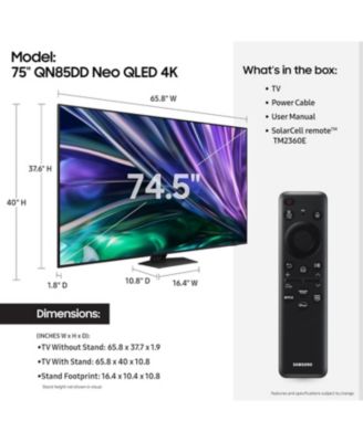QN75QN85DDFXZA 75" Neo QLED 4K UHD Smart TV with Mini LEDs (2024)