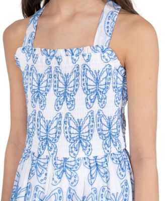 Girls' 7-16 Butterfly Eyelet Sleeveless Dress