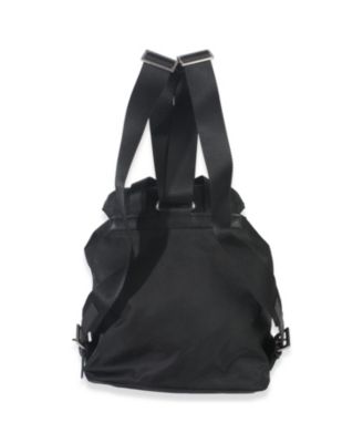 Black Re-Nylon Small Drawstring Backpack