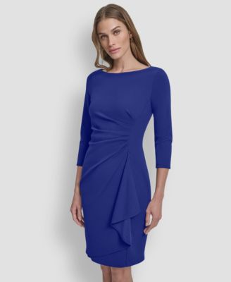 Women's 3/4-Sleeve Ruched Short Dress