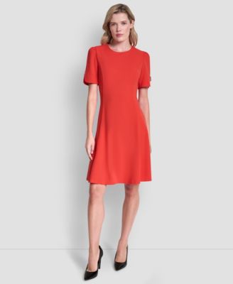 Women's Short-Sleeve Jewel Neck Dress