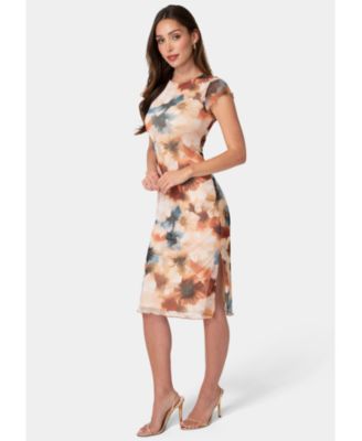 Women's Printed Powermesh Maxi T-Shirt Dress