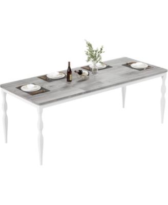 78 Inch Rectangular Dining Table for 8, Rustic Farmhouse Kitchen Table with Large Tabletop, Long Wooden Dining Room Table with Heavy Duty Legs