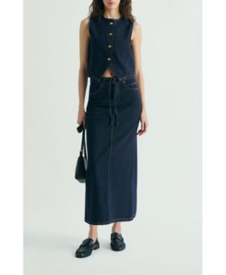 Women's Denim Midi Skirt