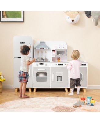 Kids Kitchen Playset 3 in 1 with Refrigerator and Washing Machine