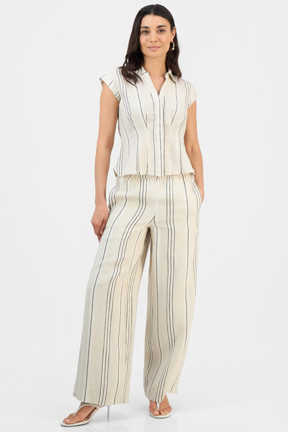 I.n.c. International Concepts Petite Printed Short-Sleeve Collared Button-Up Blouse, Macy's Exclusive