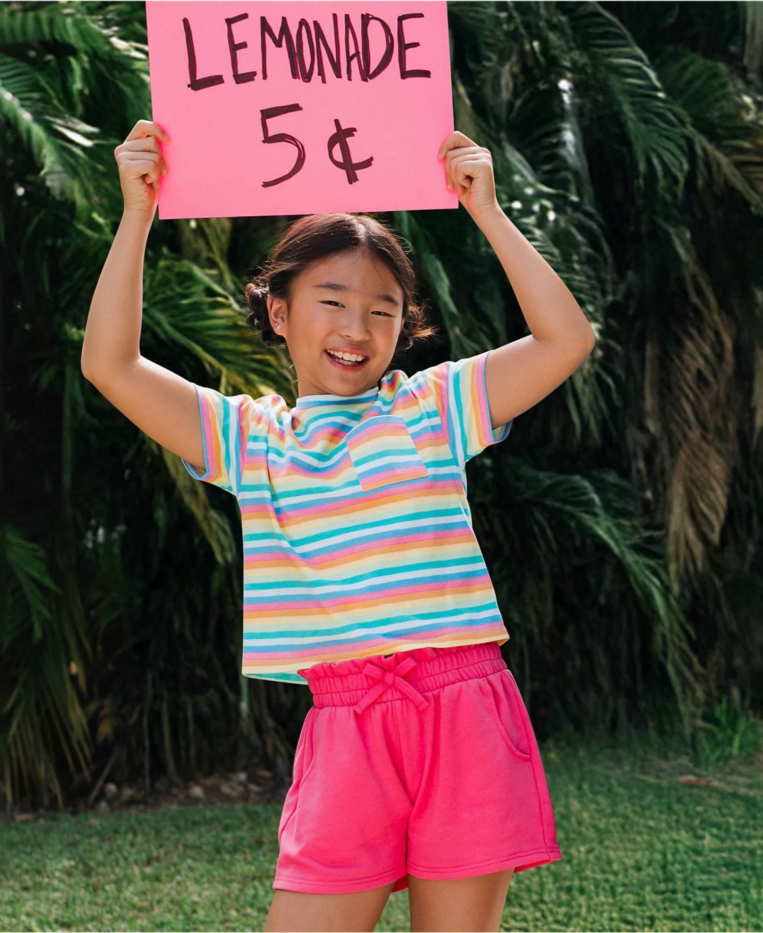 Little And Big Girls French Terry Paper Bag Shorts