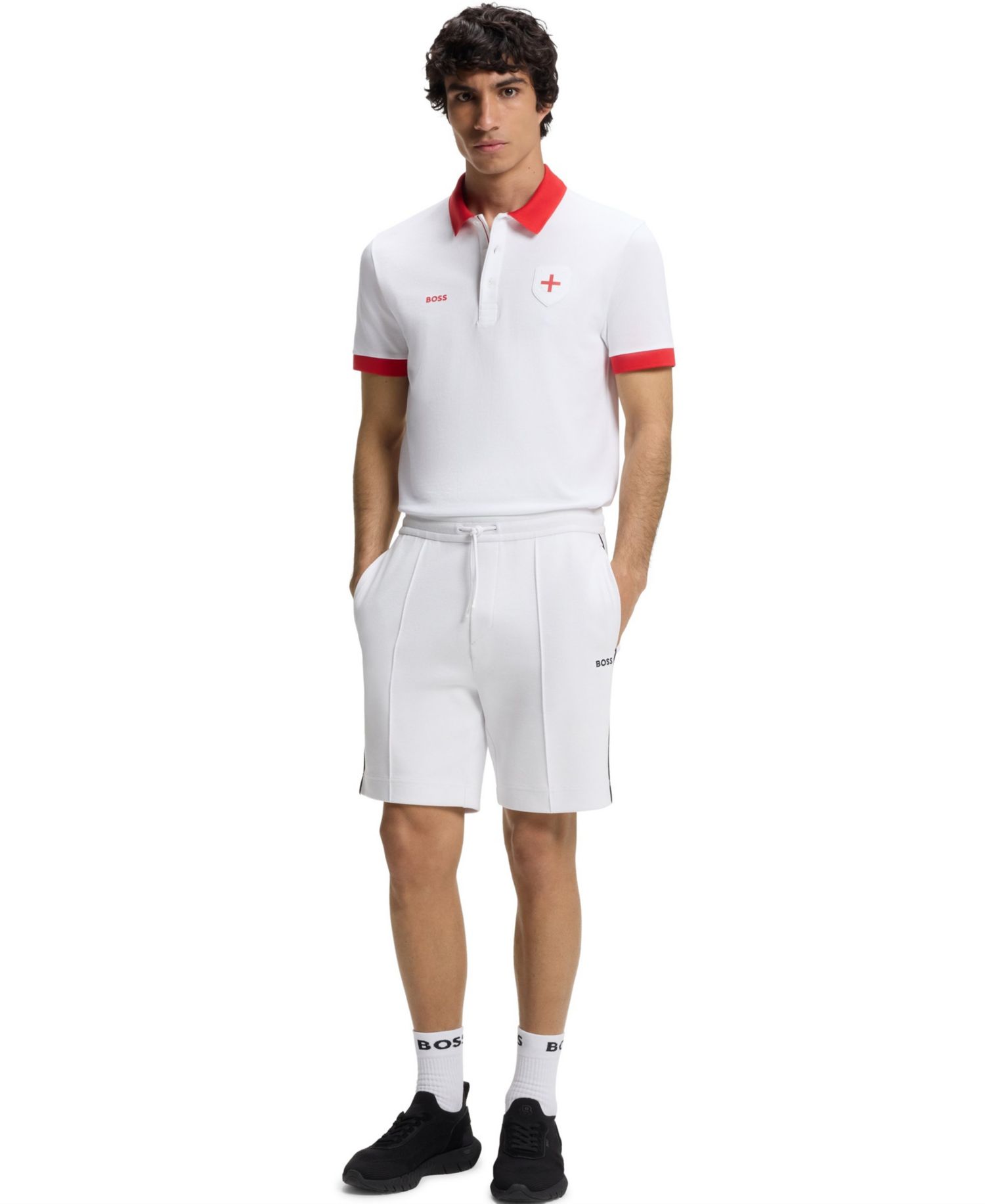 Men's Paddy England Country Flag Trim Polo Shirt