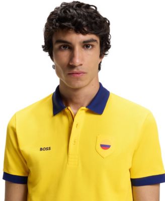 Men's Paddy Colombia Country Flag Trim Polo Shirt