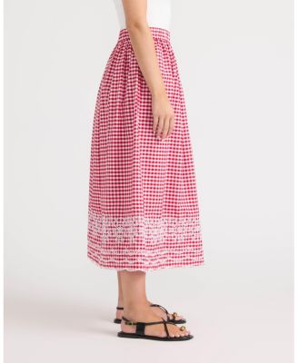 Women's Pull-On Maxi Skirt with Eyelet Hem