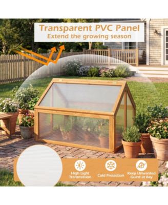 Wood Cold Frame Greenhouse with Openable Transparent Roof