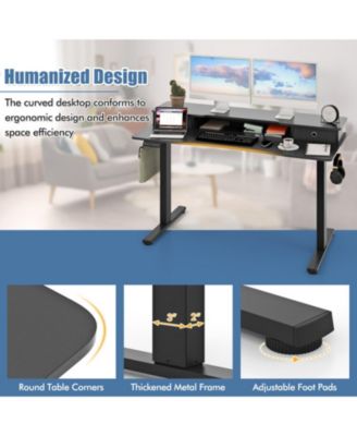 in Electric Standing Desk with 2 Drawers and Monitor Stand