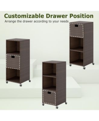 Outdoor Storage Cabinet with Drawer and Three Shelves