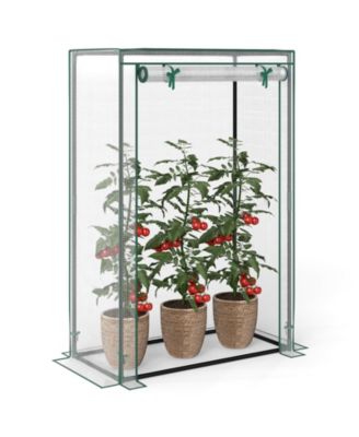 Portable Mini Greenhouse with Roll Up Zippered Door