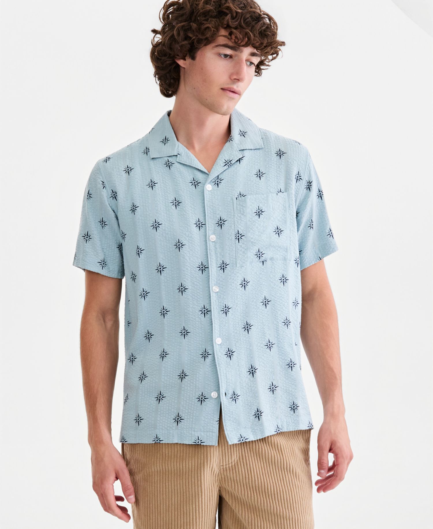 Men's Carlos Printed Short-Sleeve Camp Shirt