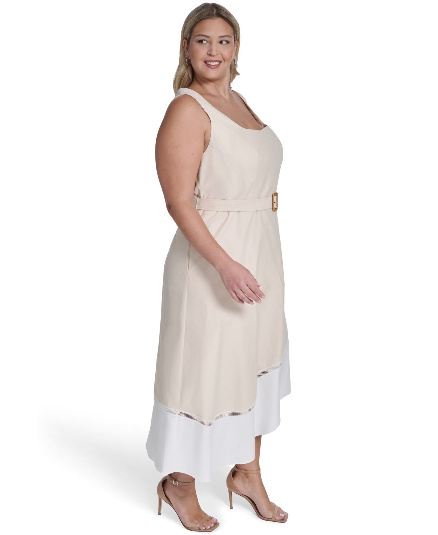Plus Size Square Neck Midi Dress