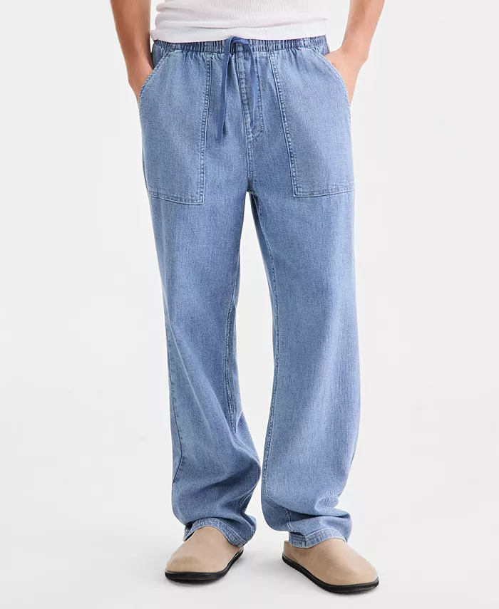Men's Pipeline Light-Wash Loose-Fit Pull-On Jeans