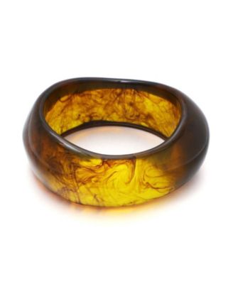 Gold Chunky Brown and Gold Bangle Bracelet Set