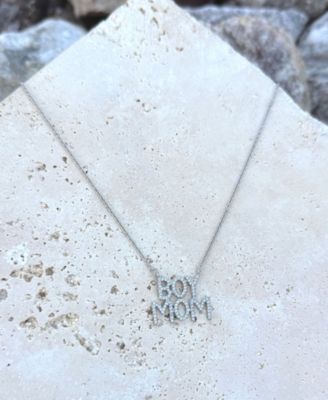 CZ Silver Boymom Pendant Necklace