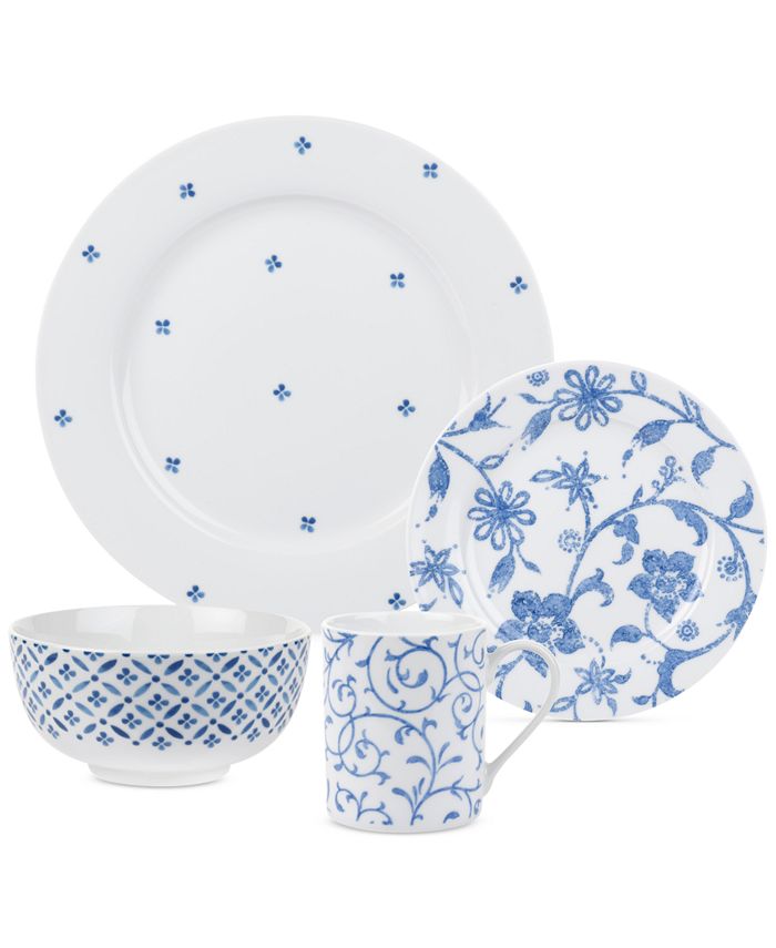 Spode Blue Indigo 16Piece Dinnerware Set, Created for Macy's, Service