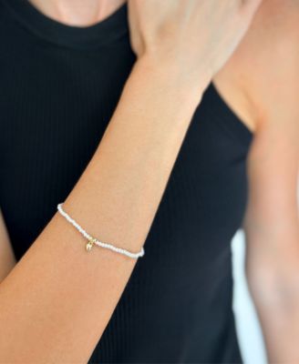 Imitation Pearl Gold 2-Piece Heart Set