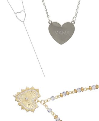 3-Piece Heart Pendant Necklace Set