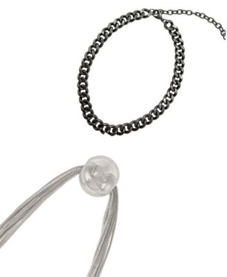 Silver 2-Pc. Chunky Chain Necklace Set
