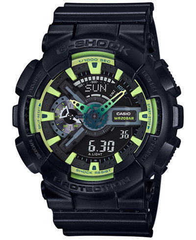 G-Shock Men's Analog-Digital Black Resin Strap Watch 55x51mm GA110LY-1A