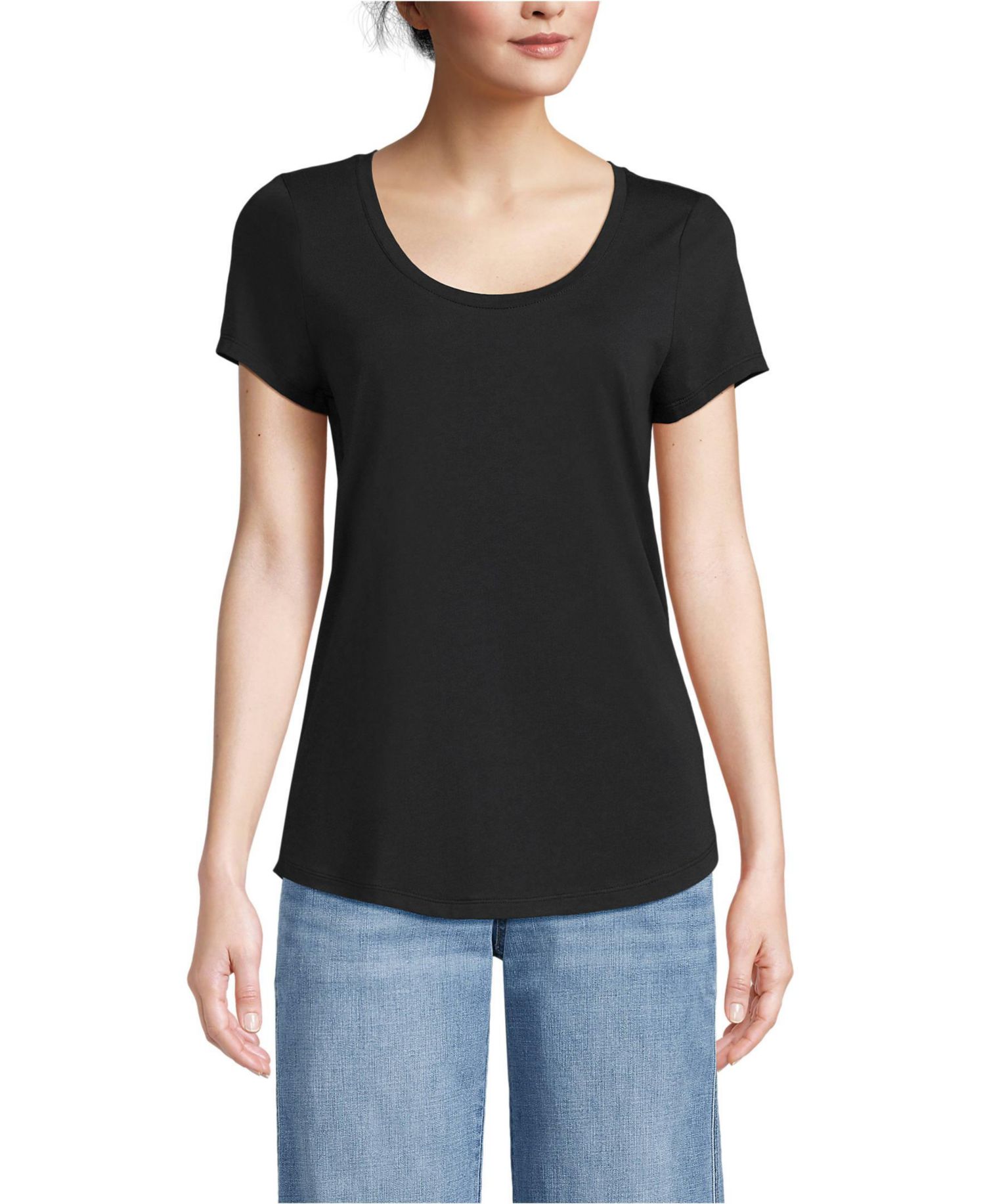 Women's Short Sleeve Lightweight Jersey Scoop Neck T-shirt