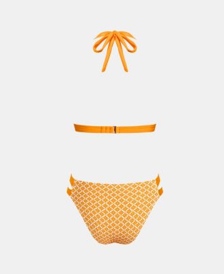 Women's Boho Shell Stitch Halter Bikini Top and Cheeky Bottoms Set