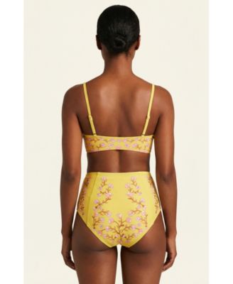 Women's Yellow Bloom Underwire Bikini Top